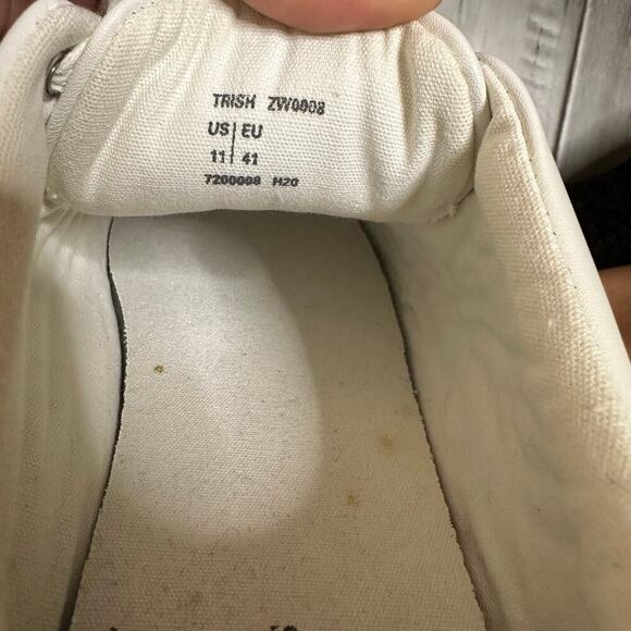 NEW All Saints Trish Leather Sneakers Women's White Size 11 - Picture 10 of 11